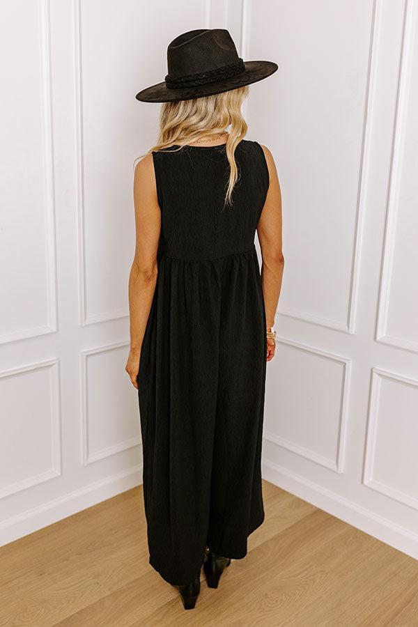 Fall Into Happiness Jumpsuit in Black Product Image