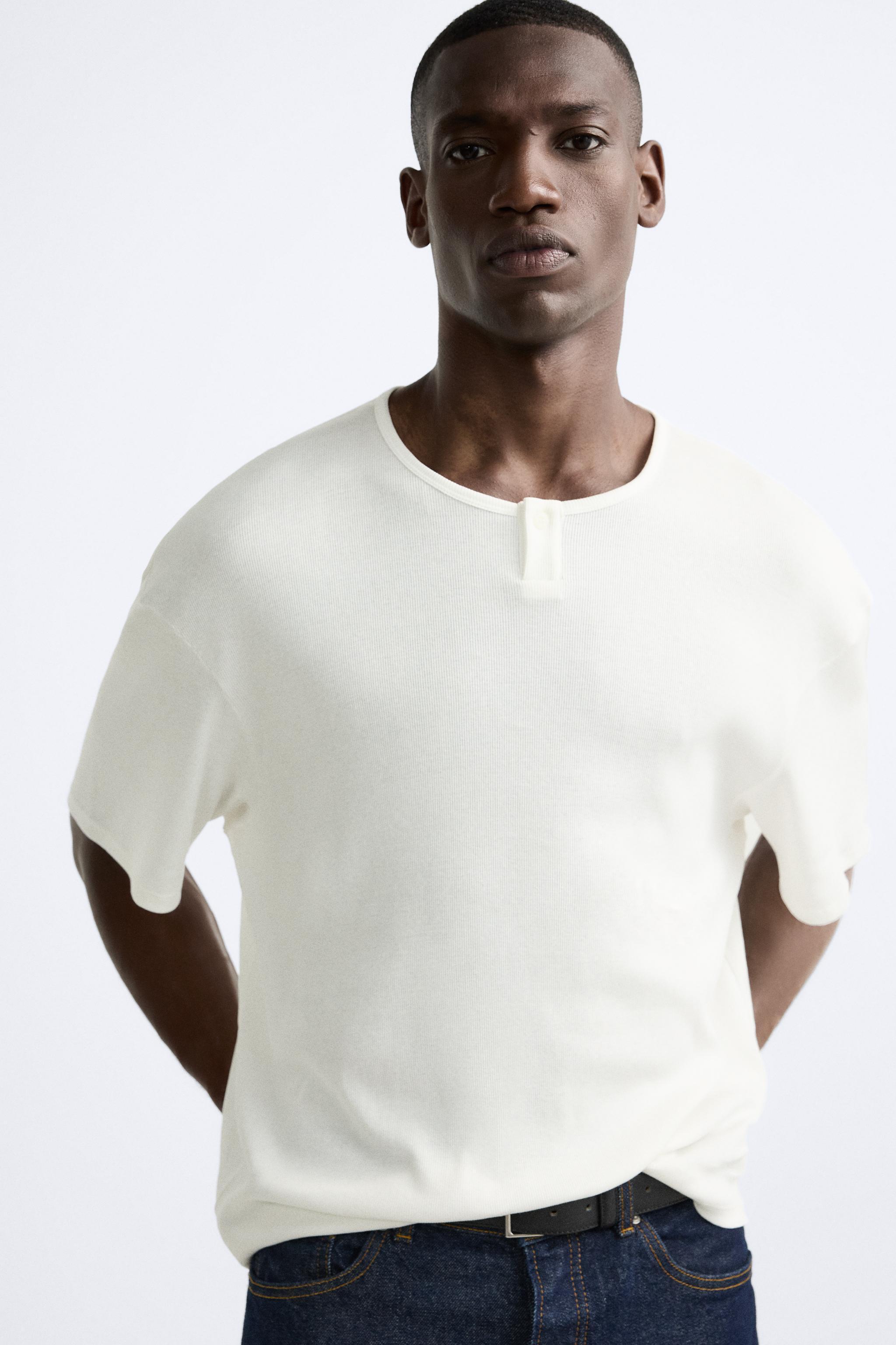 BUTTON NECK T-SHIRT Product Image