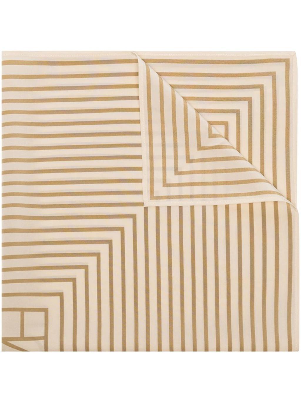 Striped Logo Scarf In Neutrals Product Image