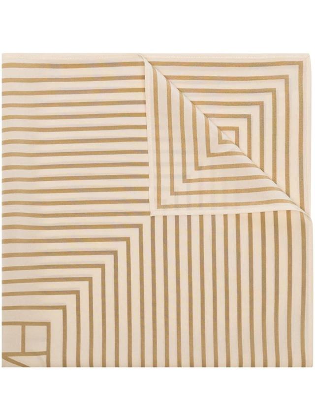 Striped Logo Scarf In Neutrals Product Image