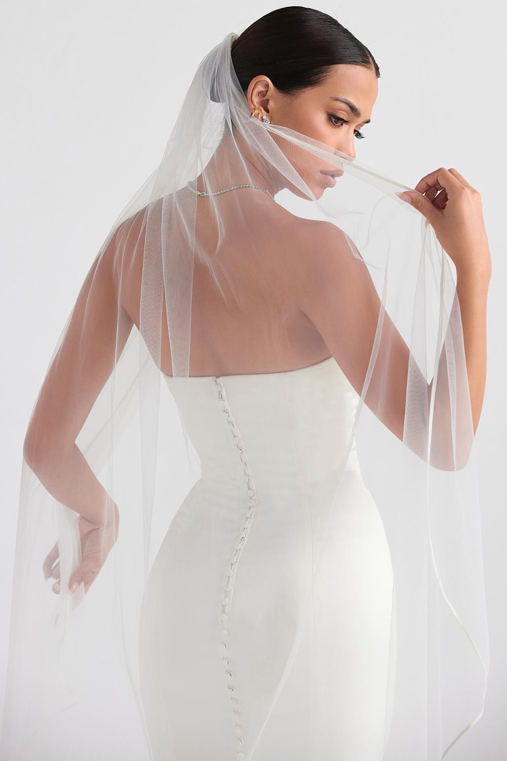 Simone White Soft Tulle Veil Product Image