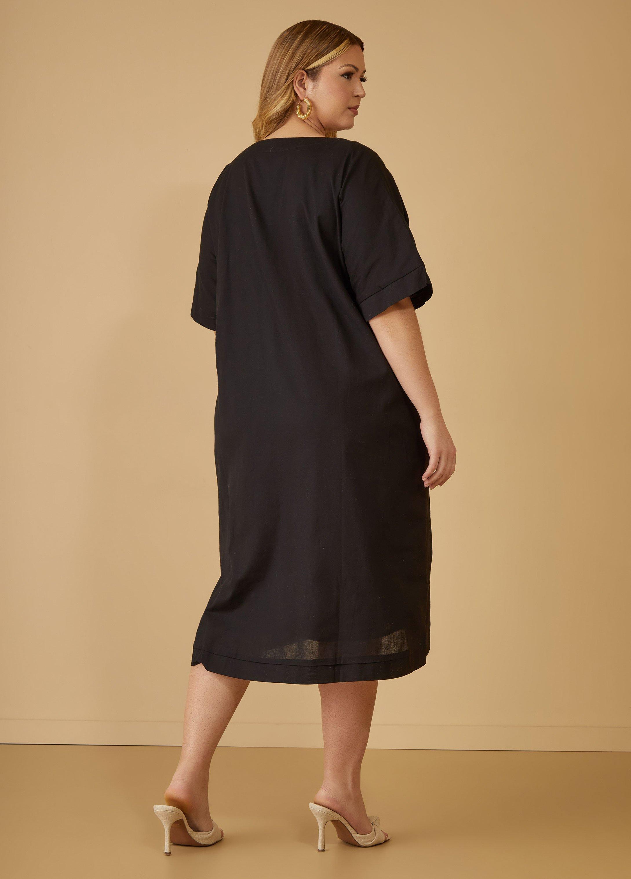 Embellished Linen Blend Dress Product Image