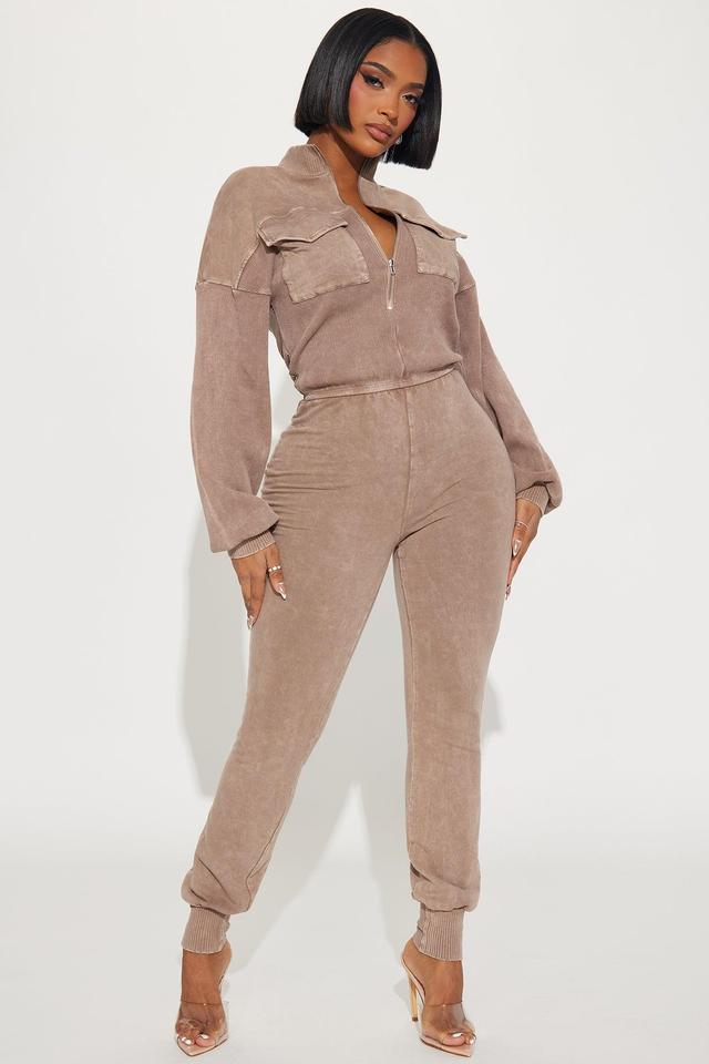 Start Dreaming Jumpsuit - Mocha Product Image