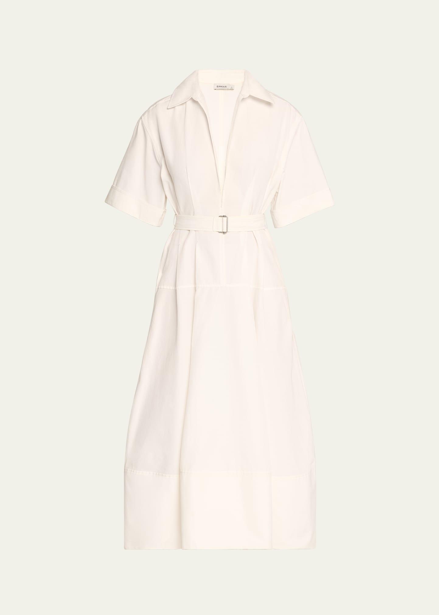 Womens Deanna Belted Midi Shirtdress Product Image