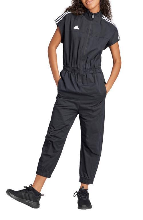 adidas Zip-Up Cotton Twill Jumpsuit Product Image