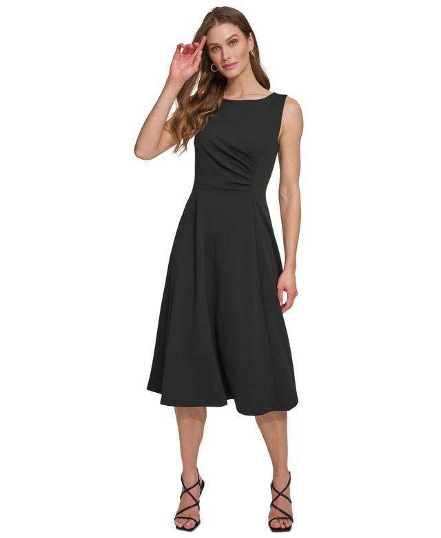 Women's Sleeveless Side-Ruched Midi Dress Product Image