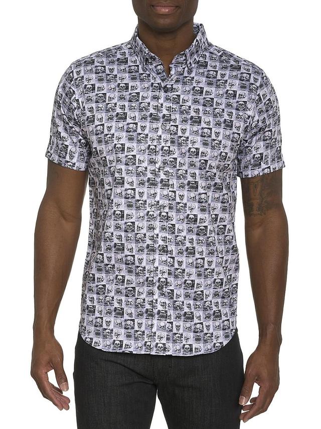 Mens Bonehead Graphic Button-Down Shirt Product Image