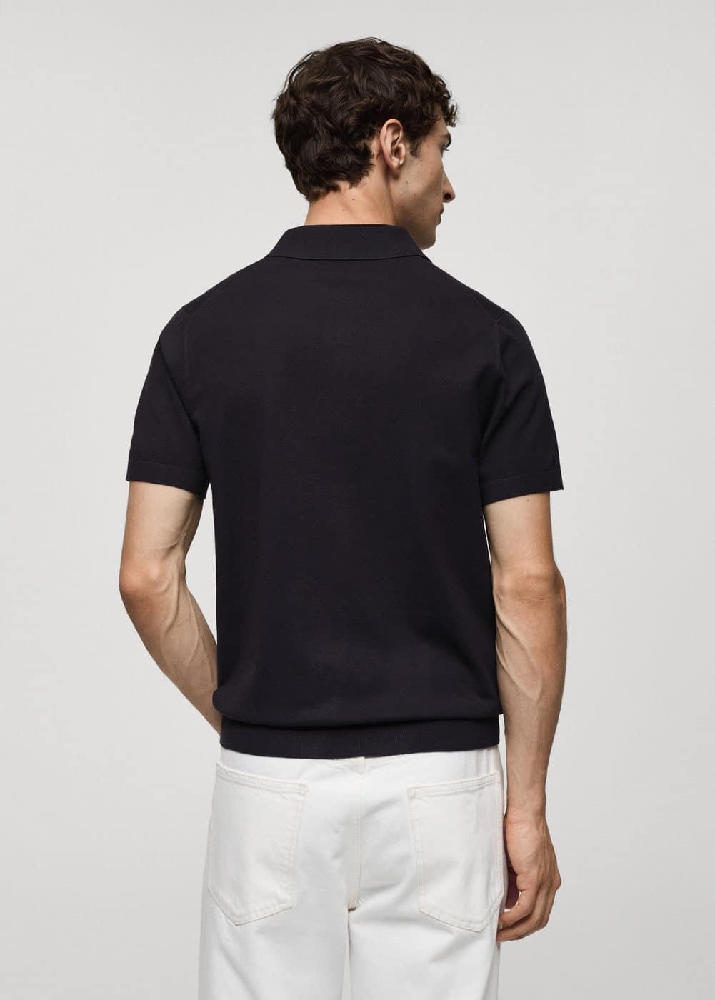 MANGO MAN - Fine-knit polo shirt dark navyMen Product Image