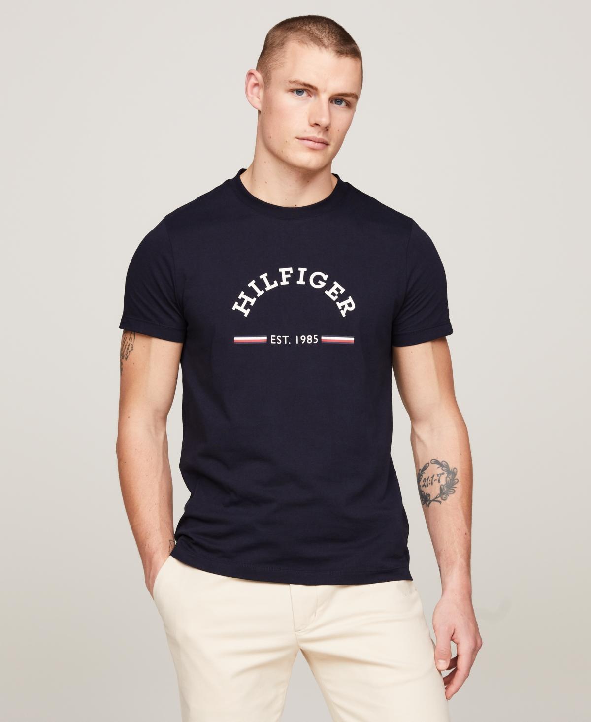 Tommy Hilfiger Mens Slim-Fit Arch Monotype Graphic T-Shirt Product Image