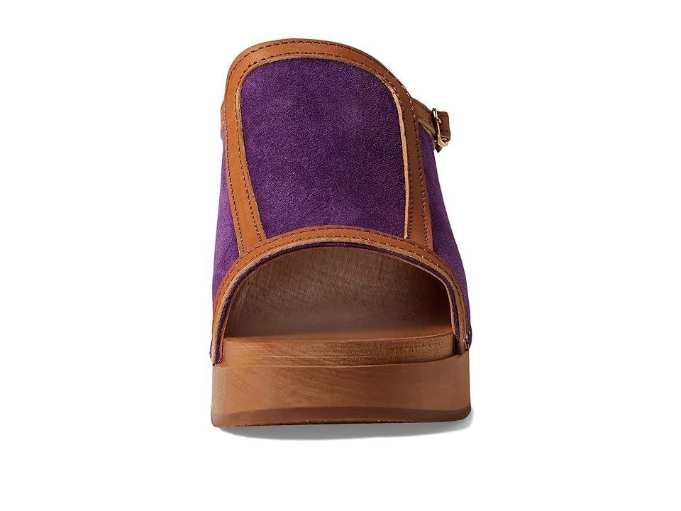 Swedish Hasbeens Sophisticated Slip-In (Viola Suede/Nature) Women's Shoes Product Image