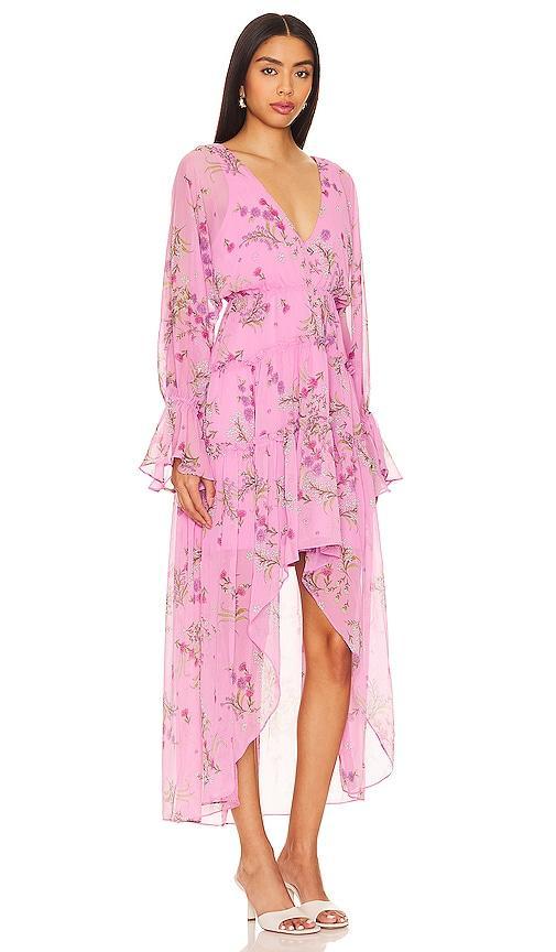 Steve Madden Sol Floral Print Long Sleeve High-Low Dress Product Image