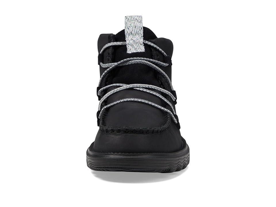 Hey Dude Reyes Boot Leather Black) Women's Shoes Product Image