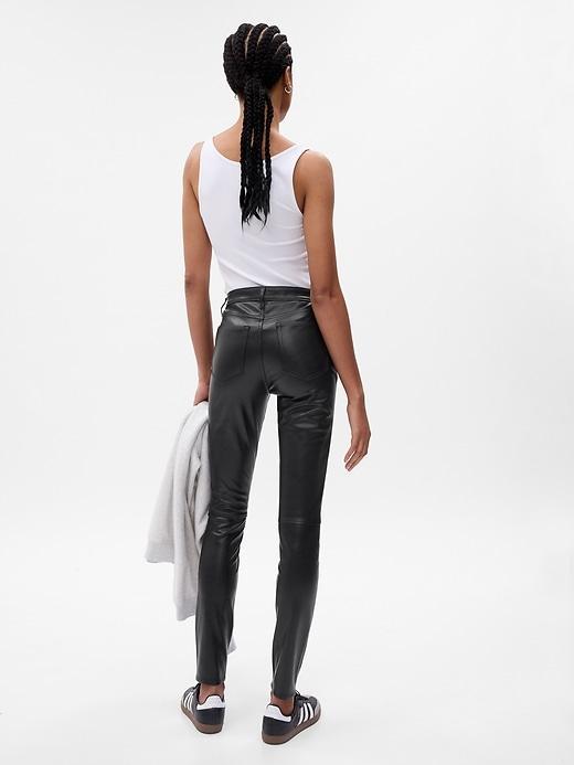 Mid Rise Vegan Leather True Skinny Pants Product Image