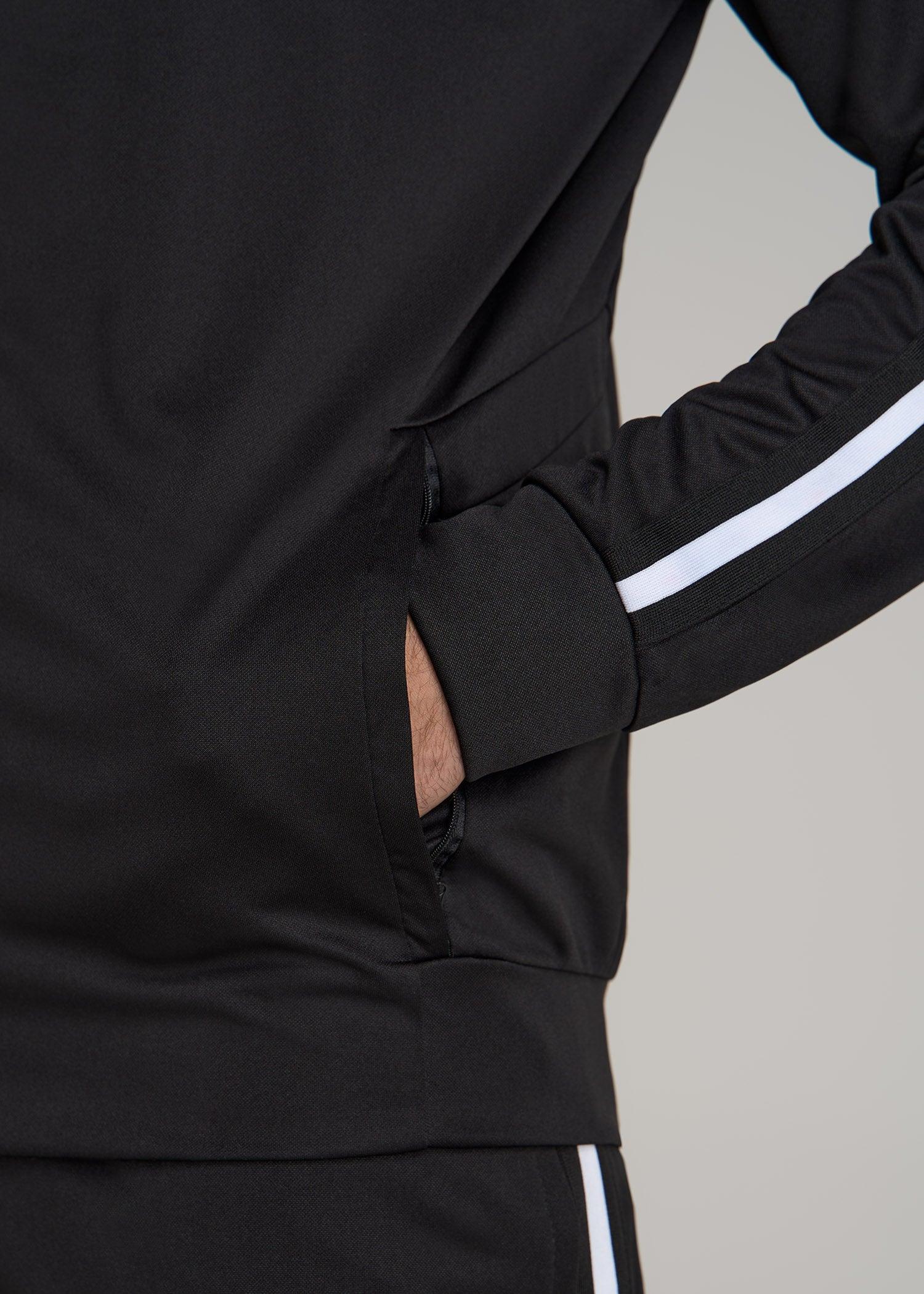 Athletic Stripe Tall Men's Jacket in Black-White Stripe Male Product Image