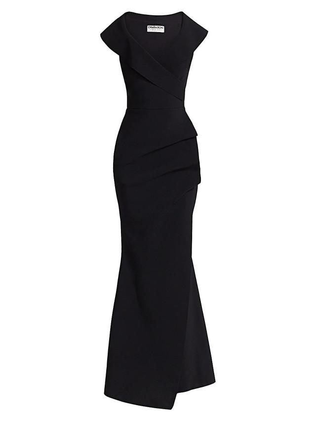 Womens Cocoon Collar Trumpet Gown Product Image