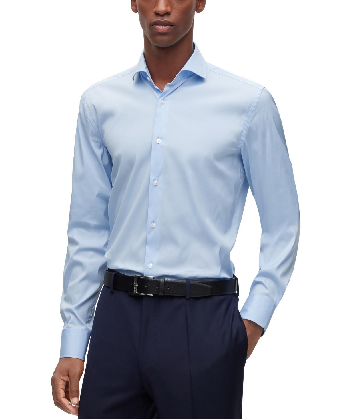 Boss by Hugo Boss Mens Easy-Iron Cotton-Blend Poplin Slim-Fit Dress Shirt Product Image