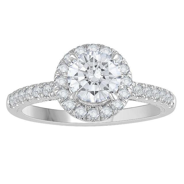 Diamond Medley 14k White Gold 1 3/8 Carat T.W. Lab-Grown Diamond Engagement Ring, Womens 14k Whgold Product Image