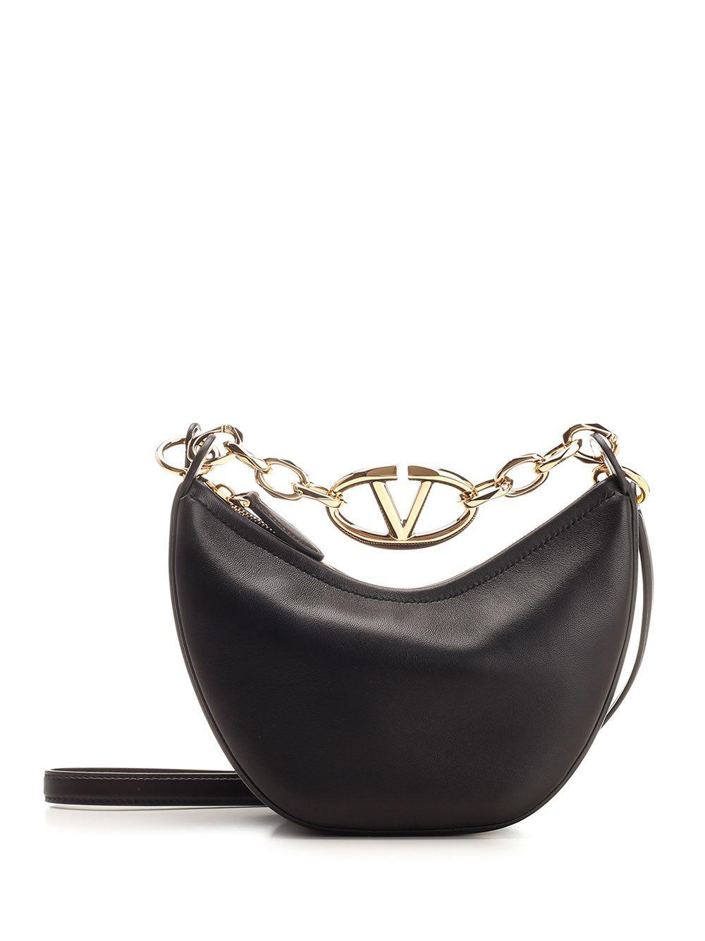 VALENTINO GARAVANI Valentino Moon Mini Leather Shoulder Bag In Black Product Image