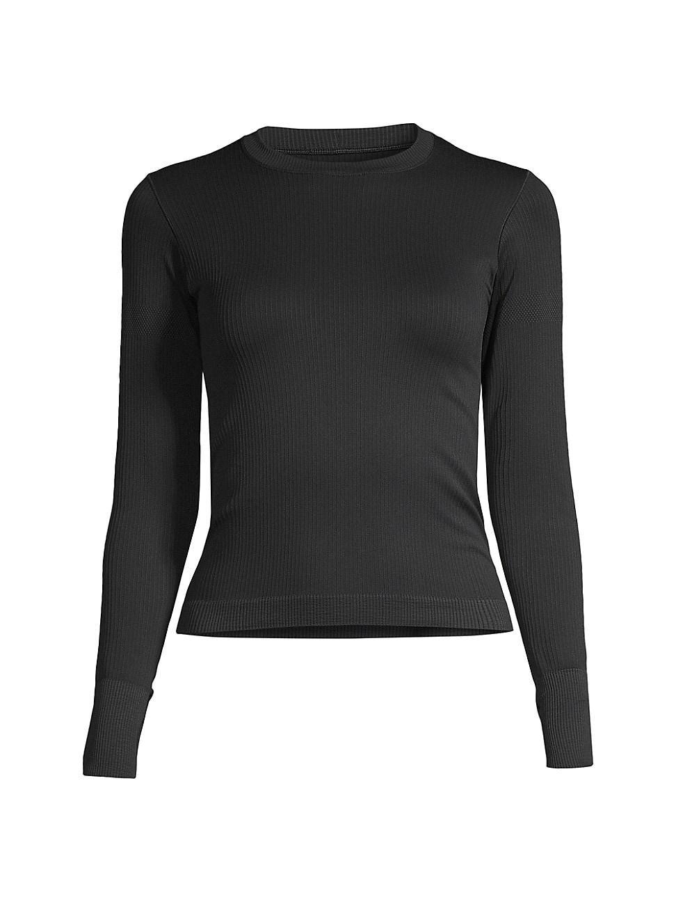 Womens Baselayer Compression Rib-Knit Ski Top Product Image