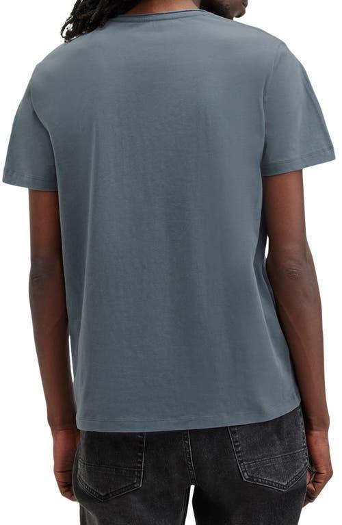 ALLSAINTS Bodega Crew Neck Raw Edge T-shirt In Ashy Blue Product Image