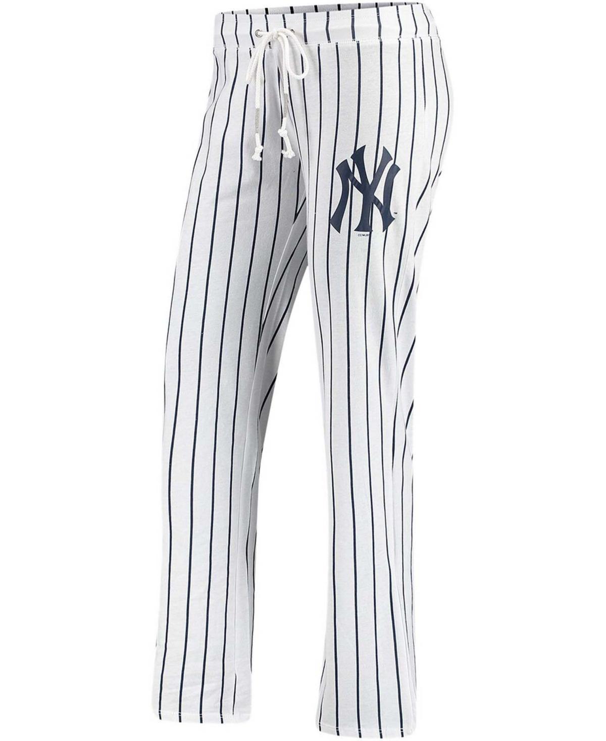 Womens White New York Yankees Vigor Pinstripe Sleep Pant Product Image