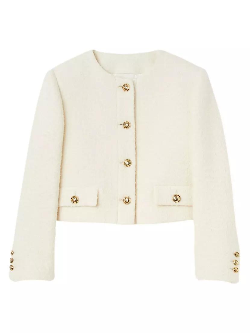 Cropped Bouclé Wool Jacket Product Image