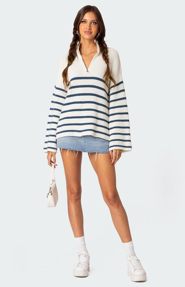 Edikted Womens Oversized Quarter Zip Sweater Product Image