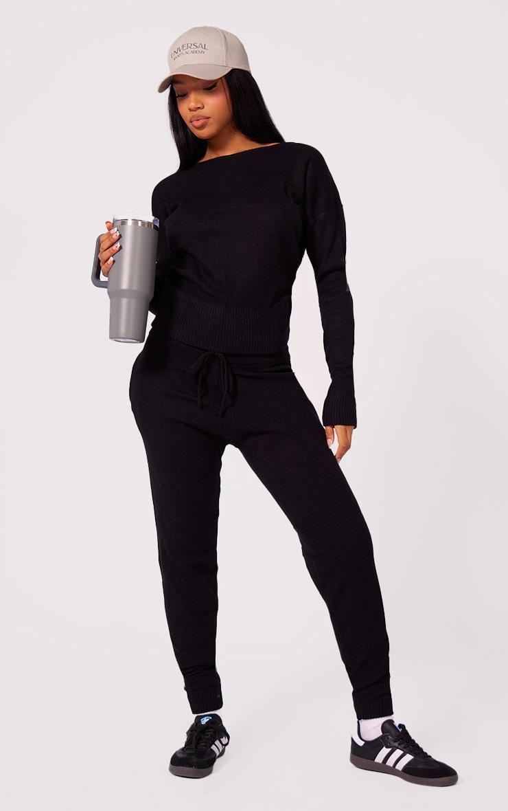 Black Knit Lounge Set Product Image