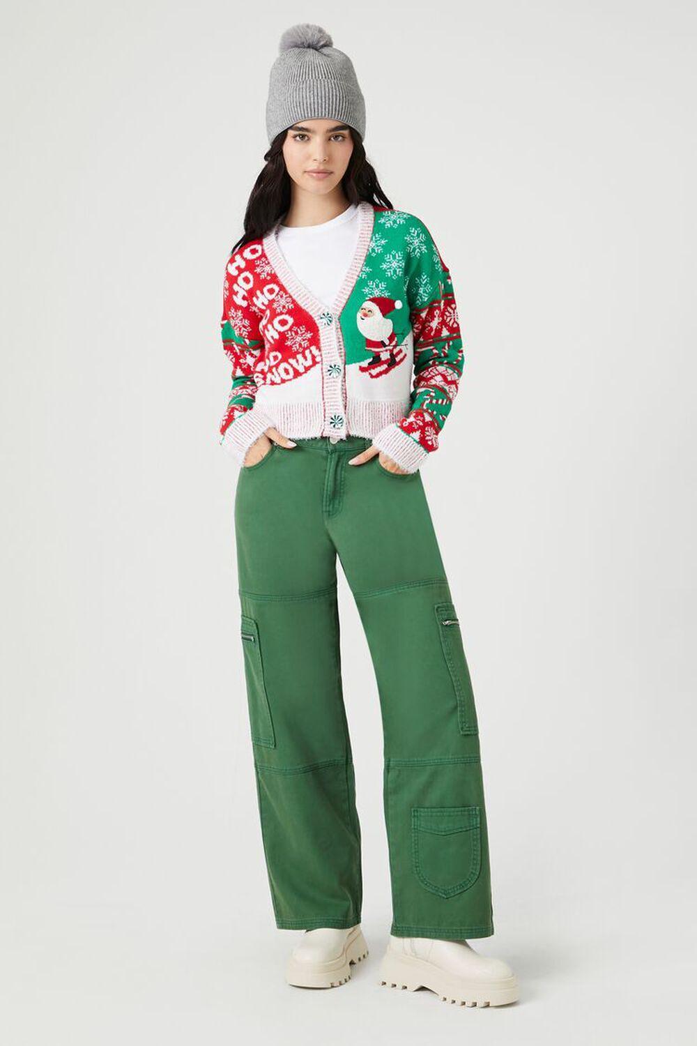 Skiing Santa Cardigan Sweater | Forever 21 Product Image