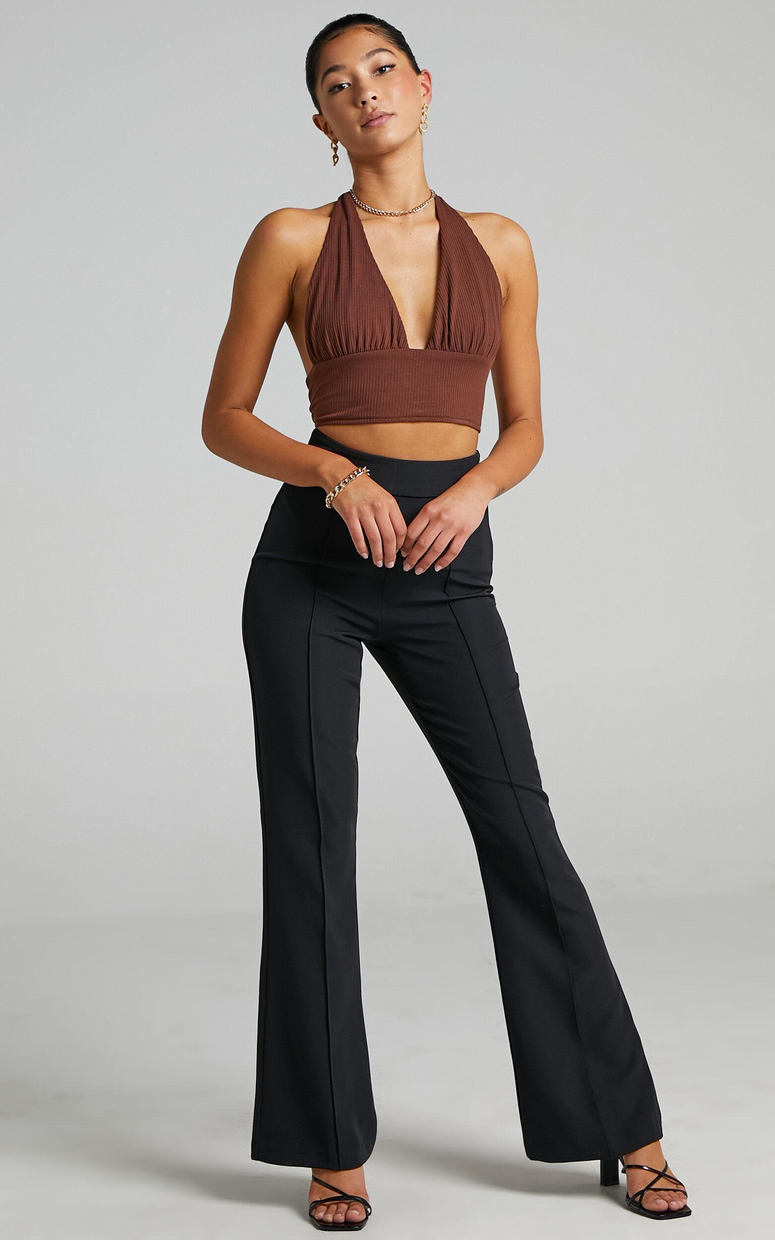 Roschel Pants - High Waisted Flared Pants in Black Product Image