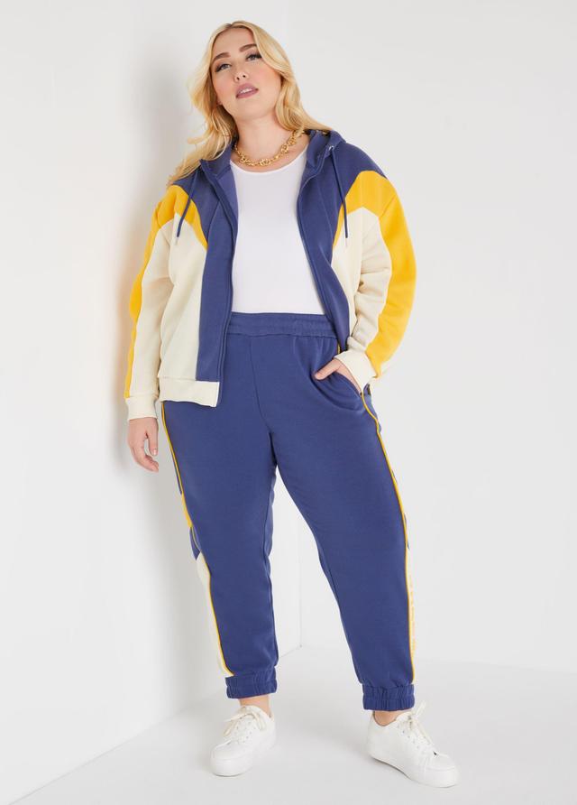 Plus Size Colorblock Fleece Joggers Ashley Stewart Product Image