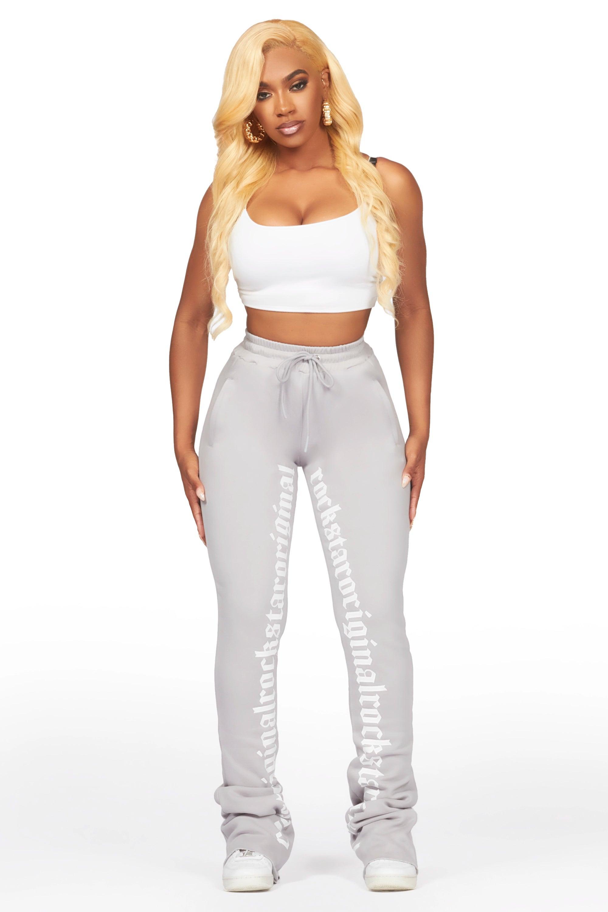 Blakely Heather Grey Super Stacked Pant Female Product Image