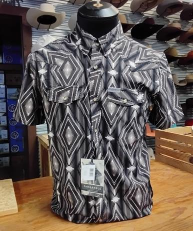 Panhandle® Men's S/S Brown/Black Aztec Print Snap Shirt Product Image