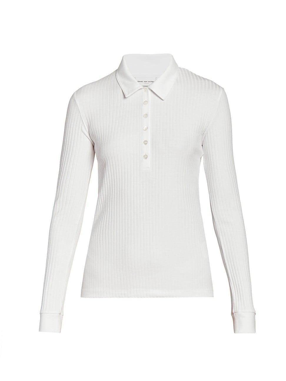 Womens Horst Long-Sleeve Cotton-Blend Polo Tee Product Image