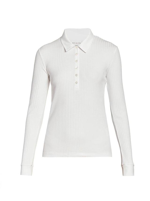 Womens Horst Long-Sleeve Cotton-Blend Polo Tee Product Image