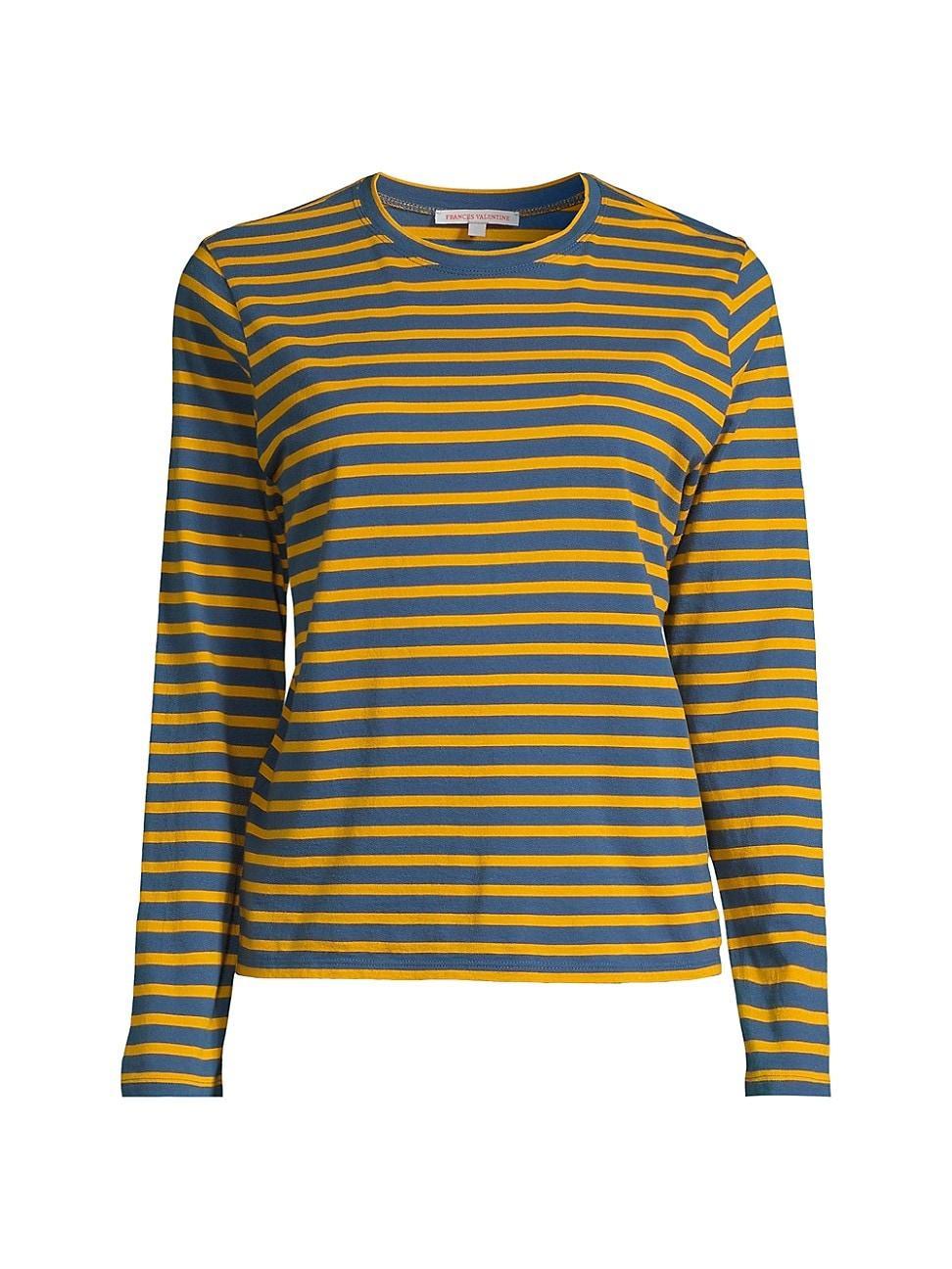 Womens Striped Cotton Long-Sleeve T-Shirt Product Image