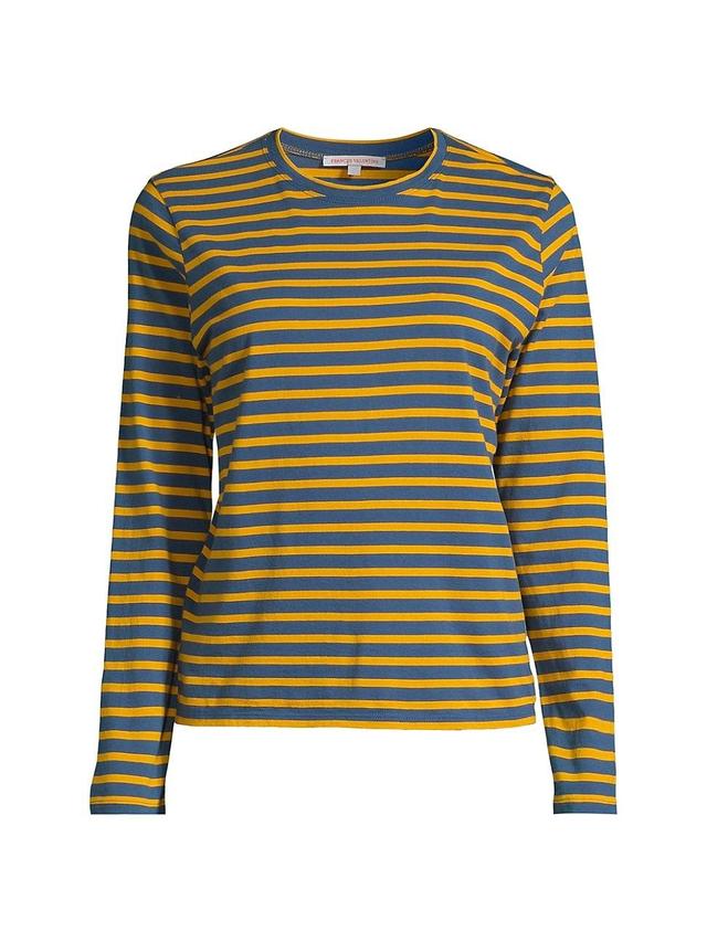 Womens Striped Cotton Long-Sleeve T-Shirt Product Image