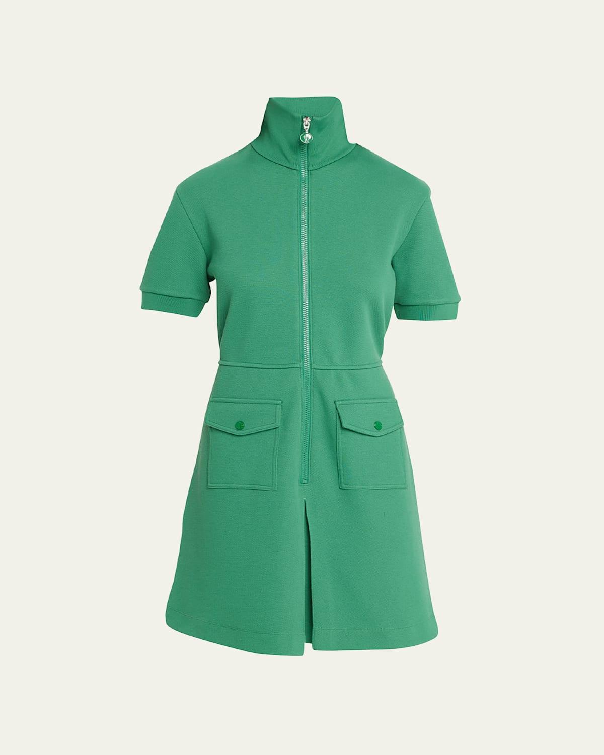 Moncler Zip Front Short Sleeve Dress Product Image