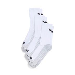 PUMA Men's Half-Terry Crew Socks (3 Pairs) in White/Black Product Image