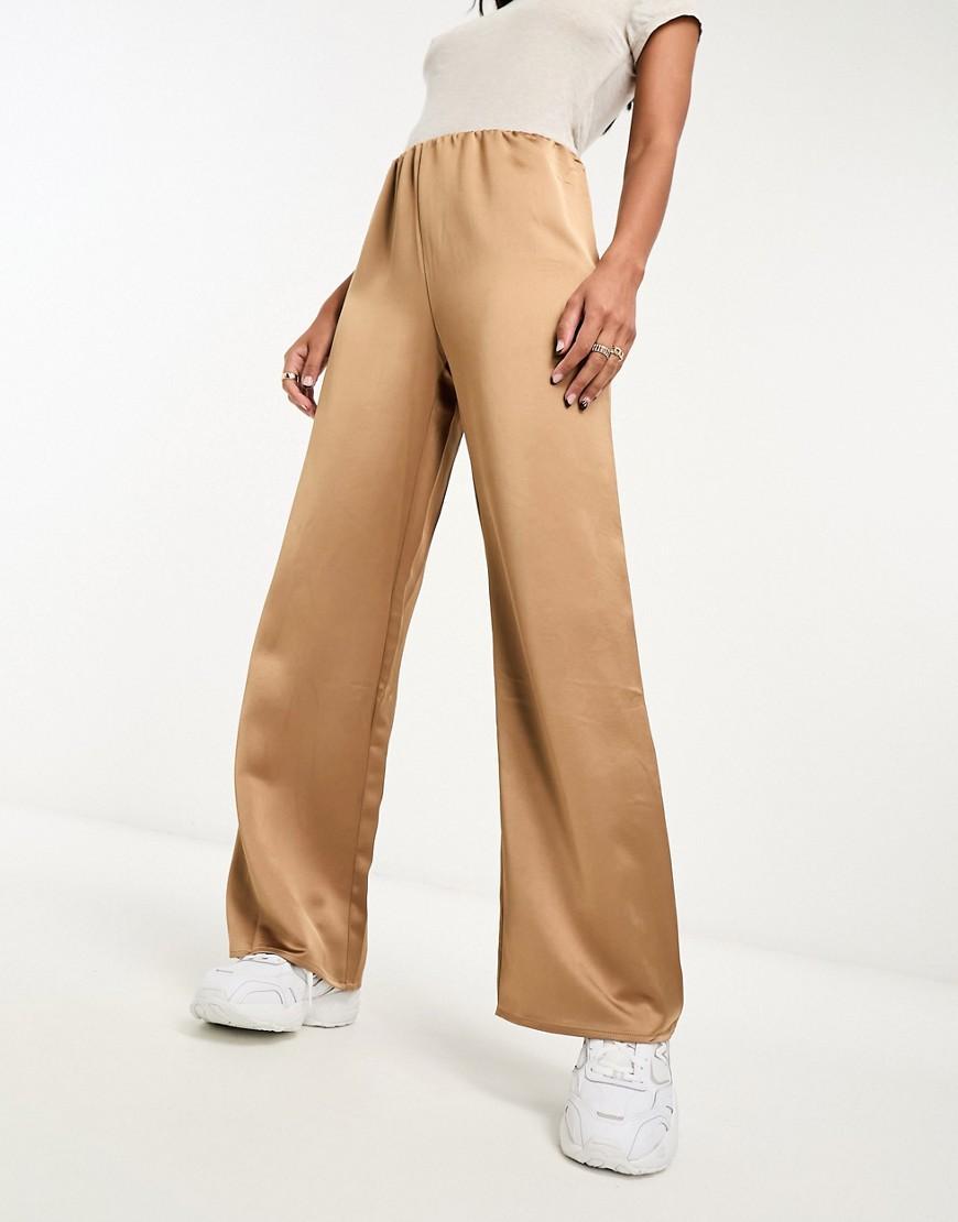 Mango wide leg elastic waist pants Product Image