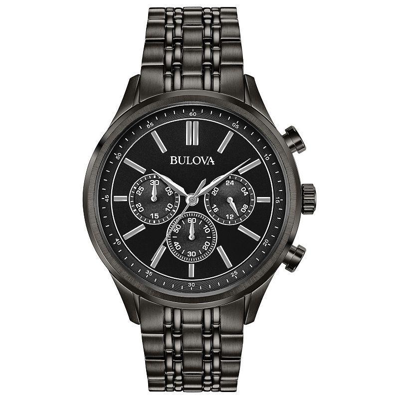 Bulova Mens Sport Black Ion-Plated Stainless Steel Chronograph Watch - 98A217 Gray Product Image