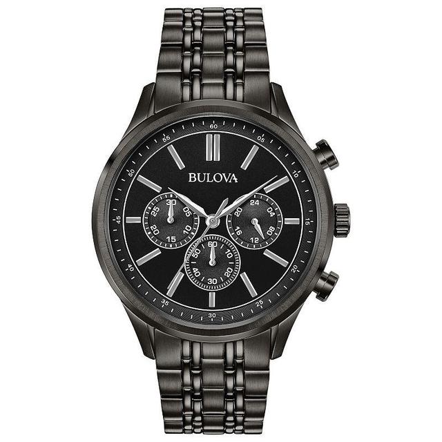 Bulova Mens Sport Black Ion-Plated Stainless Steel Chronograph Watch - 98A217 Gray Product Image