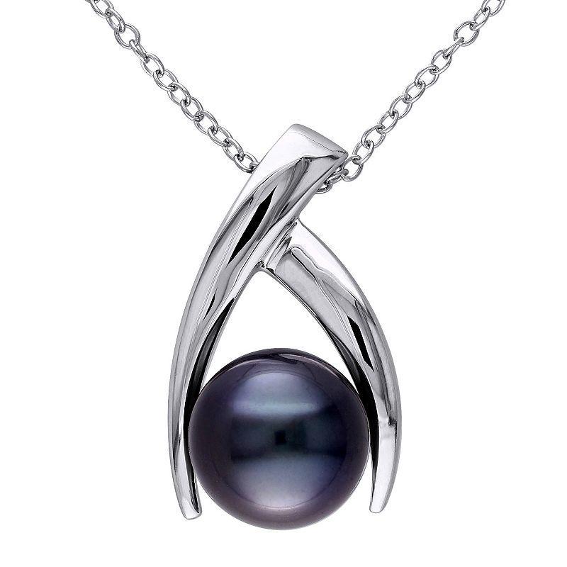 Stella Grace Sterling Silver Tahitian Cultured Pearl Pendant, Womens Product Image