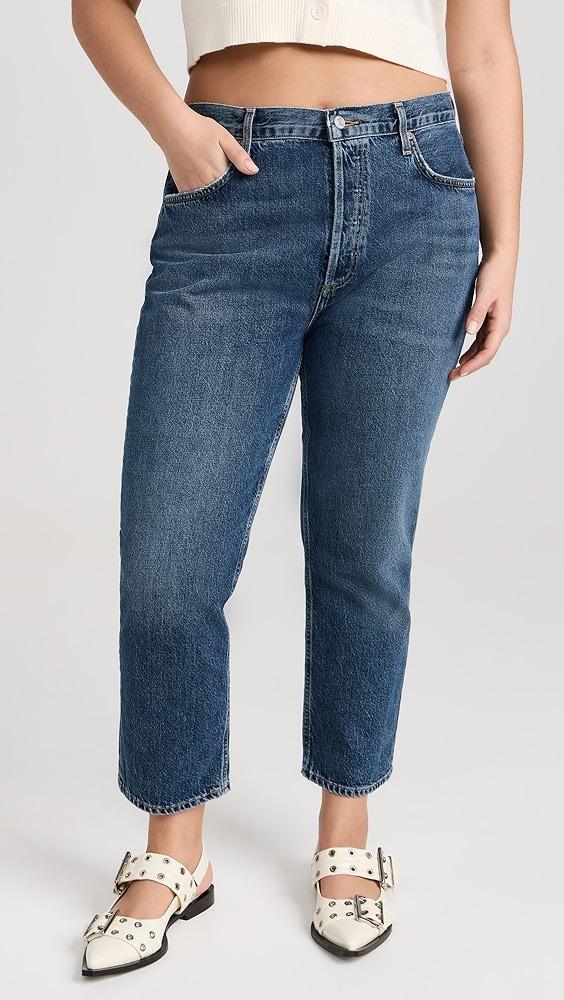 AGOLDE Riley Crop: High Rise Straight Jeans | Shopbop Product Image