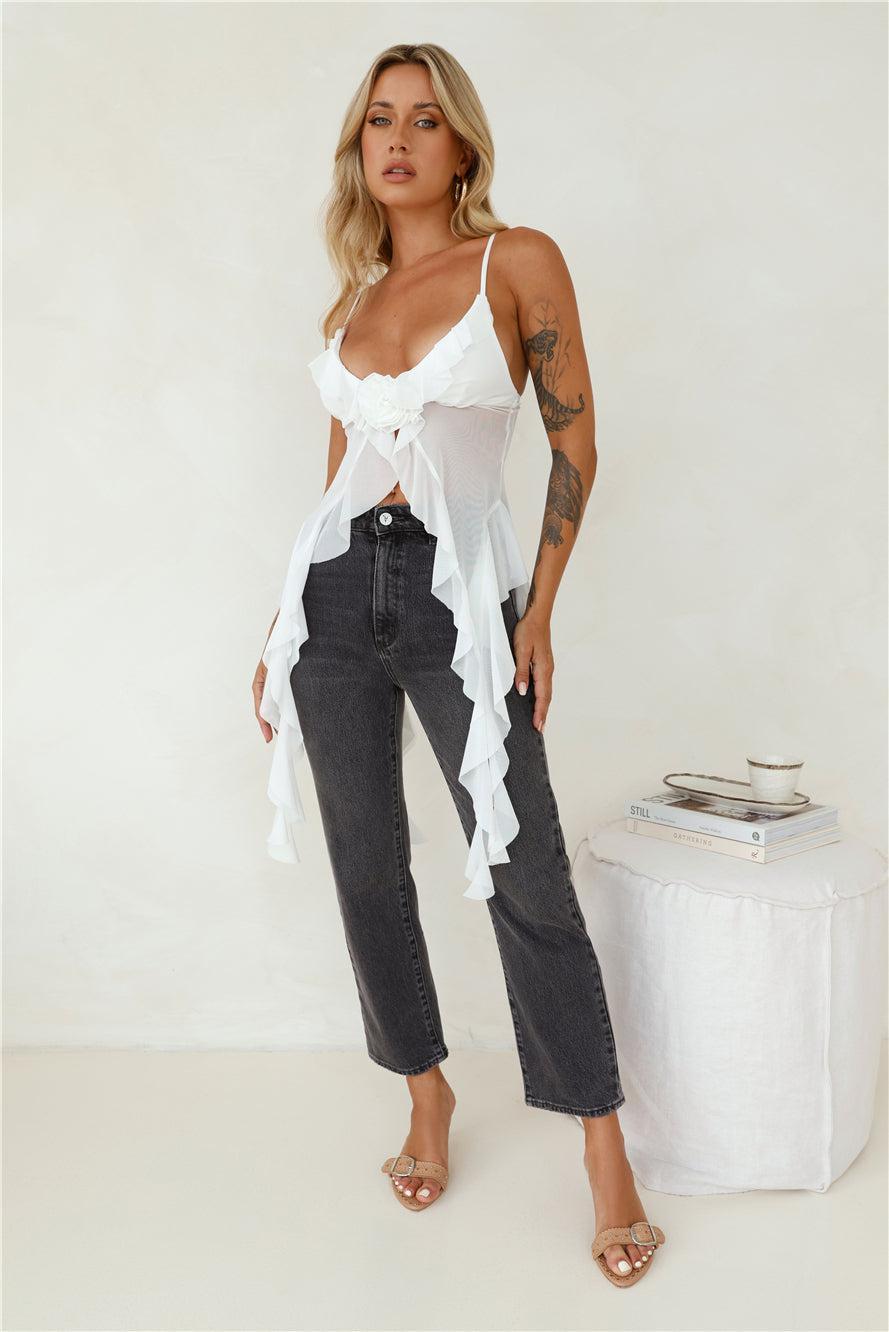 City Escape Mesh Top White Product Image