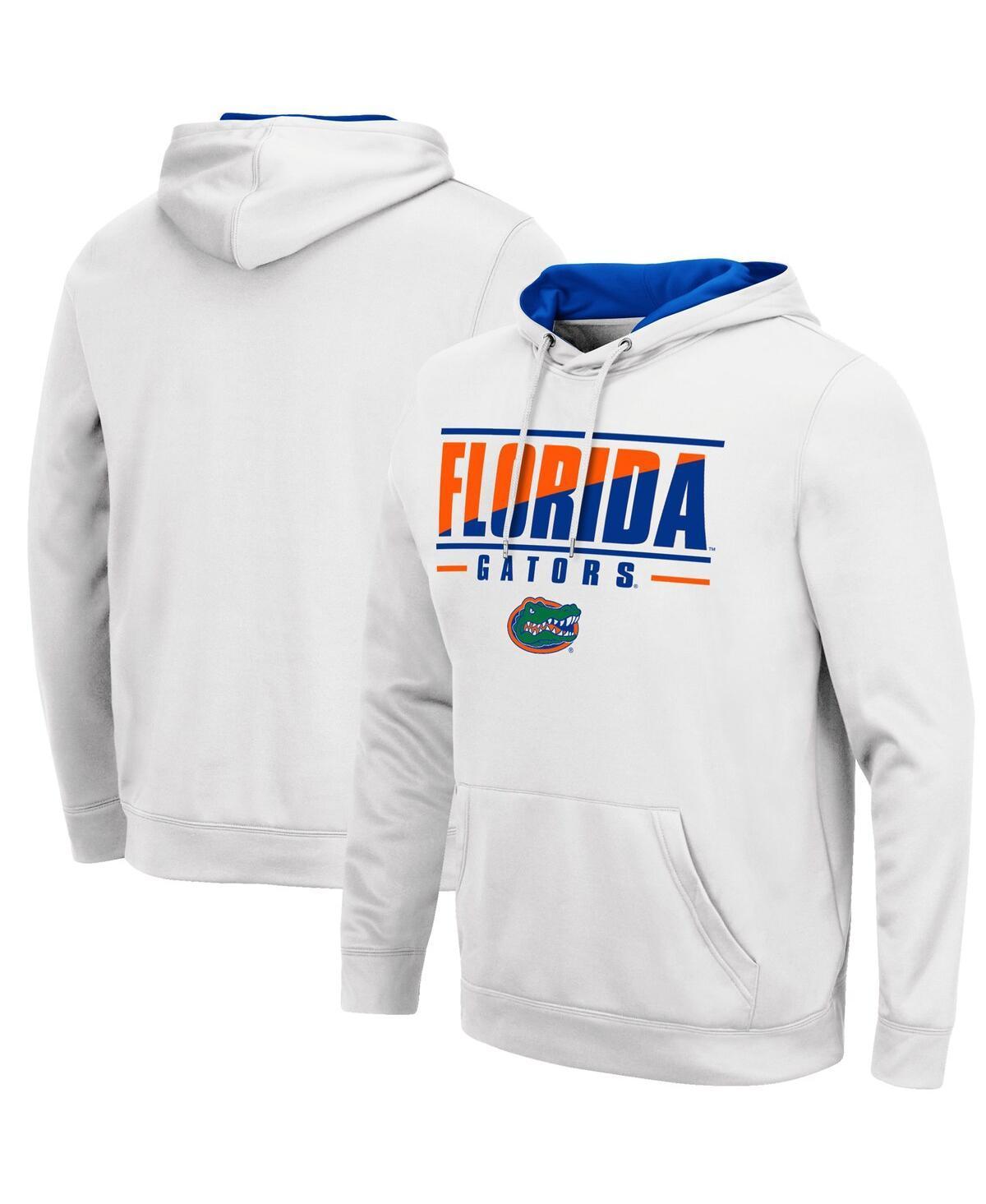 Mens White Florida Gators Slash Stack 2.0 Pullover Hoodie Product Image