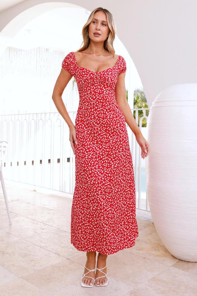 Wild Petal Maxi Dress Red Product Image