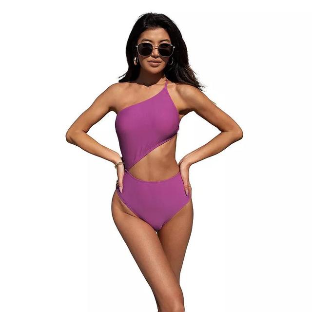 Womens CUPSHE Miami Modern One Shoulder Cutout One Piece Swimsuit Product Image