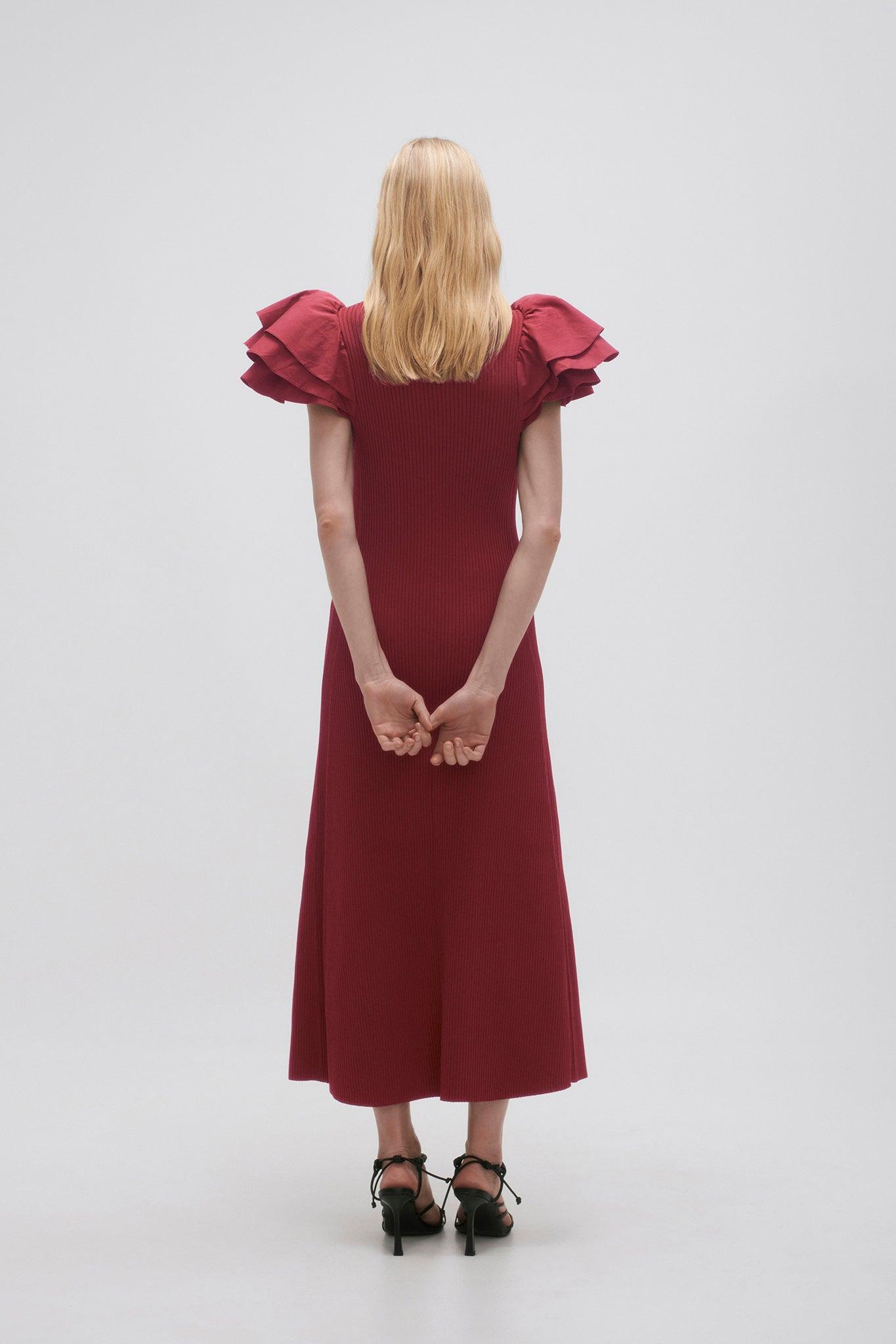 Questa Puff Midi Dress Product Image