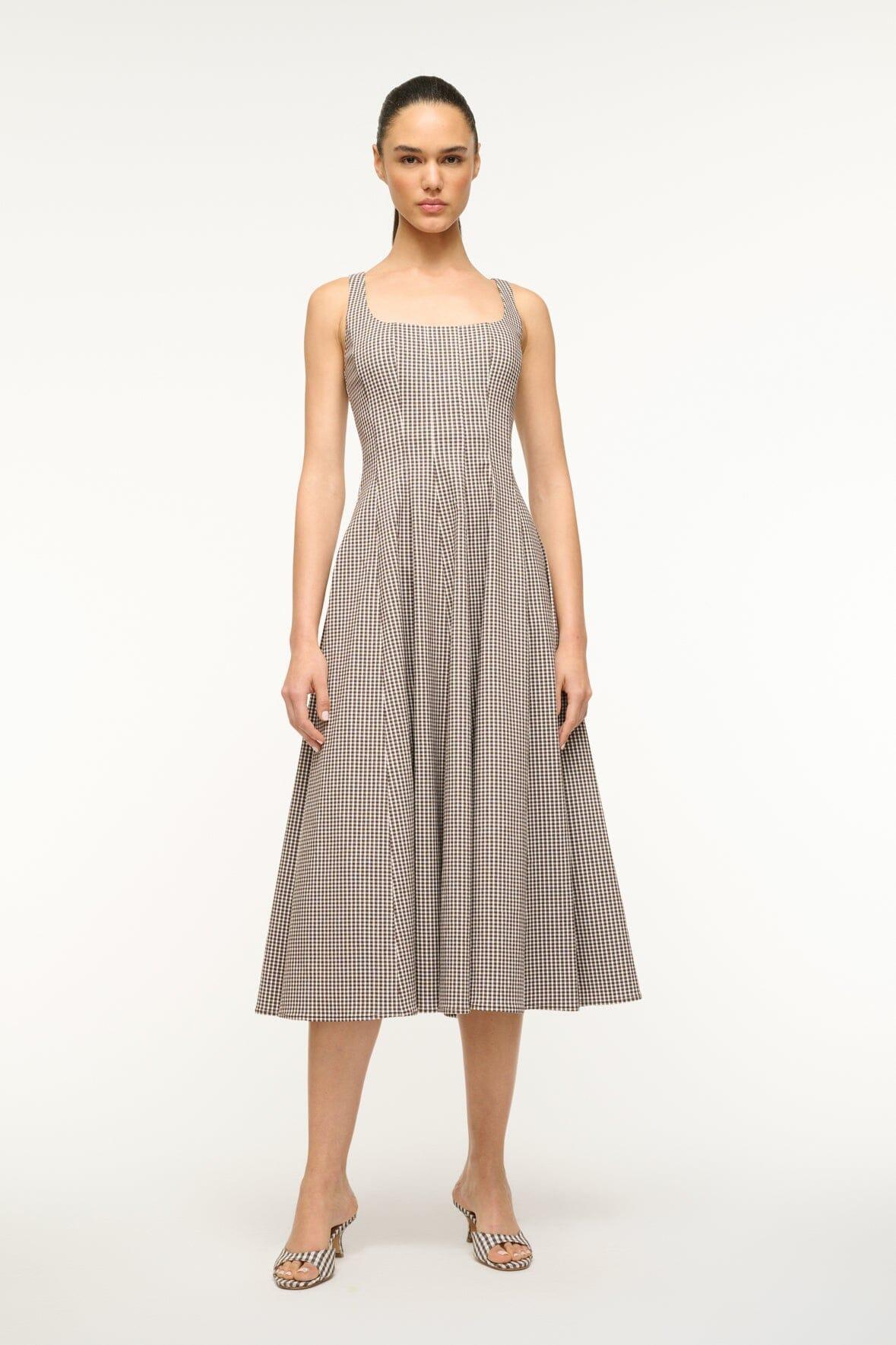 WELLS DRESS | DARK CHOCOLATE MICRO CHECK product image